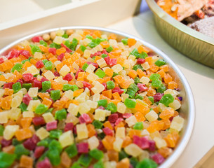 Colorful candied fruits assortment