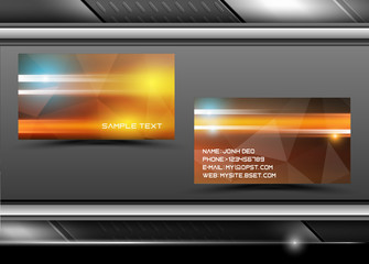 Vector abstract creative business cards with  lights (set template)