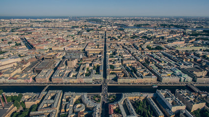 Aerial view of St. Petersburg, city center