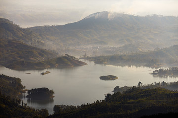Sunrise on the mountain Adam's Peak. Sri Lanka.