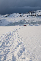 Fototapeta na wymiar Amazing Eyjafjallajokull glacier in Iceland during winter