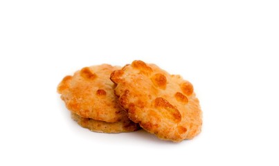 cheese biscuits  isolated on over white background