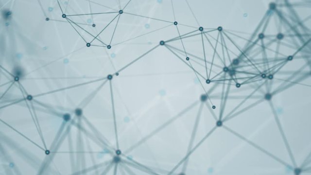 Network Technology Loop 1B: dynamic abstract network plexus connections wire-frame web, monochrome blue tone, 4K UltraHD and FullHD and seamlessly loop-able 