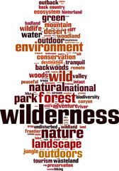 Wilderness word cloud concept. Vector illustration