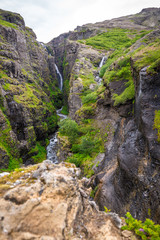 Glymur waterfall during summer in Iceland
