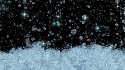 Beautiful Animation of the Snowfall and Snow Fills the Screen. HD 1080.