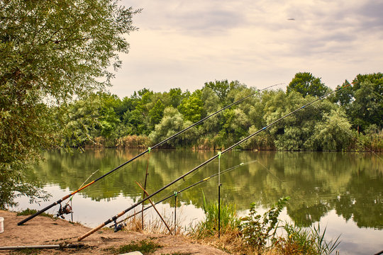 Morning fishing on the river Dniester