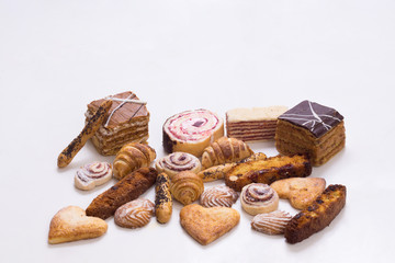 Flour products on a white background. Studio photography.