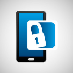 mobile phone icon secure social media vector illustration eps 10