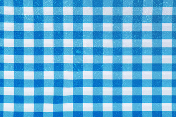 Top view of blue tablecloth