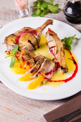 duck meat with mint