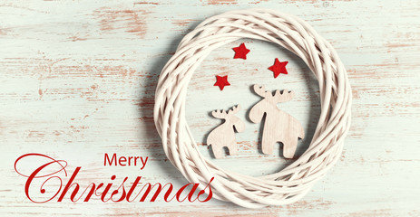 Marry Christmas banner in shabby chic style