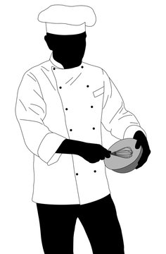 recommend clip art: chef preparing food silhouette - vector