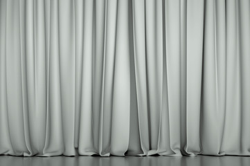 Obraz premium white closed curtain