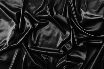 Obraz premium Black silk fabric texture