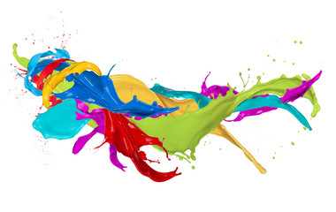 Obraz premium Abstract color splashes on white background