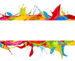 Poster Abstract color splashes on white background © Jag_cz