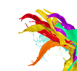 Abstract color splashes on white background