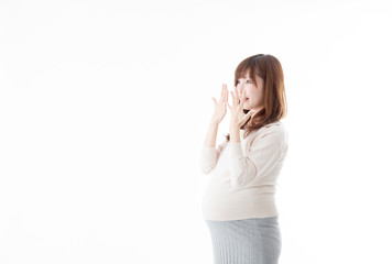 妊婦・白バック