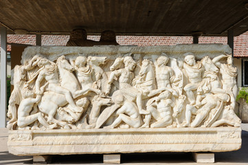 Marble wares Roman era in the yard of sarcophagus