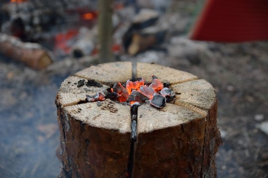 burning log