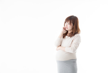 妊婦・白バック