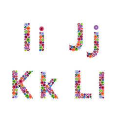 Alphabet with flowery letters I, J, K, L
