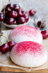 meringue  cookies with fresh berries