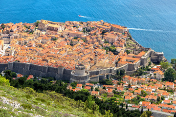 Naklejka premium Aerial view of old city Dubrovnik
