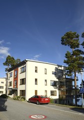 Apartment Block in summer, Nynashamn in Sweden.