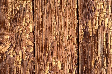 Obraz premium Flaking Brown Paint on Wood Texture