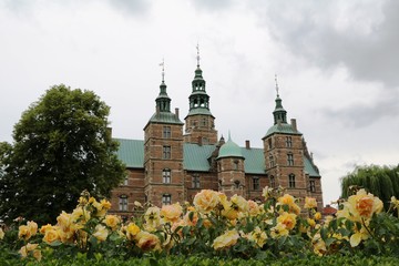 Rose view to the castle Rosenborg in Copenhagen, Denmark Scandinavia