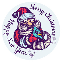Santa Claus with bird.