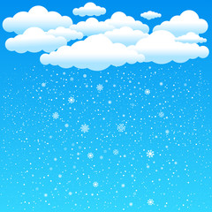 Obraz premium cartoon clouds snow falls