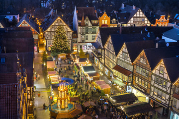 Traditional christmas market in the historic center of Rinteln