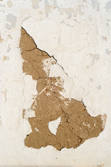 Cracked White Plaster Wall