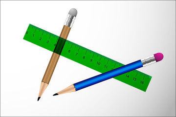pencil, pencil and ruler,