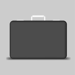 Business black briefcase. vector illustration