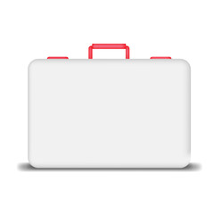 Business white briefcase. vector illustration