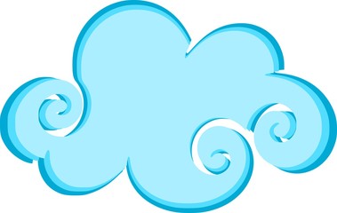 Nice blue cartoon cloud with 3D effect