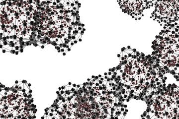 Molecular geometric chaos abstract structure. Science technology network connection hi-tech background with copyspace 3d rendering