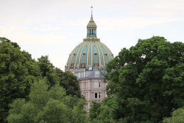 View to Cupola of the Frederikskirche in Copenhagen, Denmark Scandinavia
