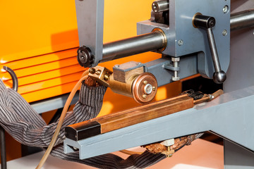 Steel pipelines and valves, industrial background