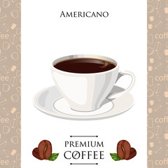 Americano coffee colorful illustration. Vector  of  .