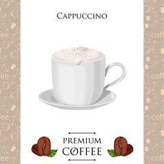 Cup of coffee. Cappuccino. Vector illustration