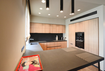 the interior of the kitchen