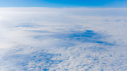  clouds from airplane window. height of 10 000 km.  Clouds