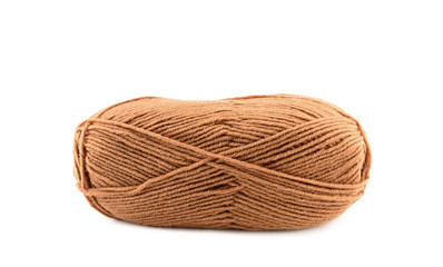 Brown yarn clew isolated on white