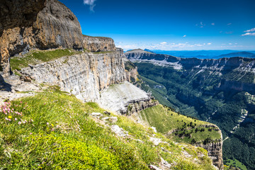 Beautiful landscape of famous Ordesa National Park, Pyrenees, 