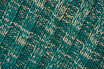 Green wool fabric texture detail